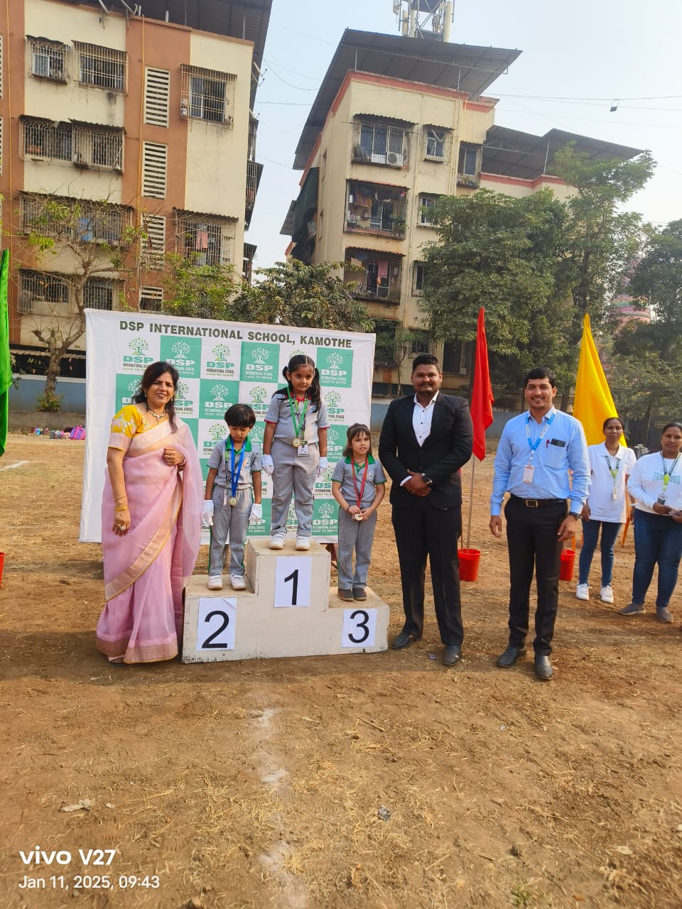 Sports Day - Students lined up in sports uniforms